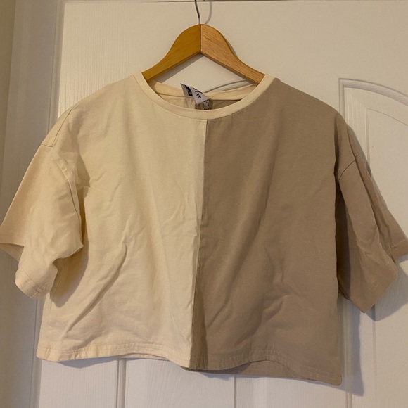 Two tone crop T shirt - Picture 1 of 2